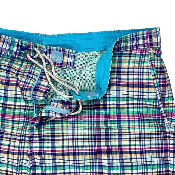 Tommy Bahama Shorts Mens Size XXL Blue Plaid Rialto Kona Swim Trunks UPF 30 - Picture 10 of 12
